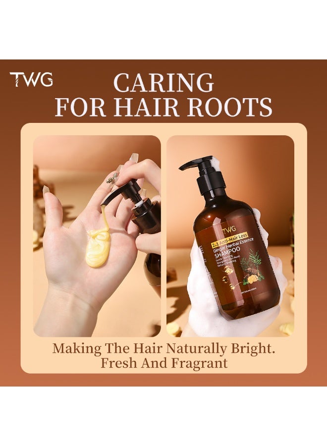 TWG 2 in 1 Anti-Hair Loss Ginger Herbal Essence (Conditioner & Shampoo) 500ML - Image 5